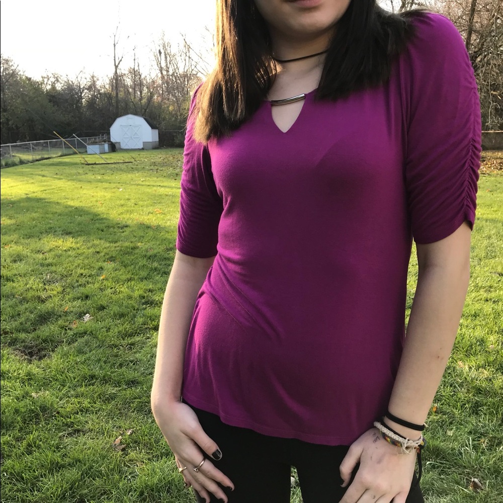 cute magenta top